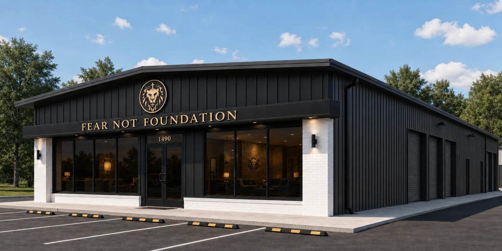 Daylight concept rendering of the Fear Not Foundation frontage at 1490 Celeste Road